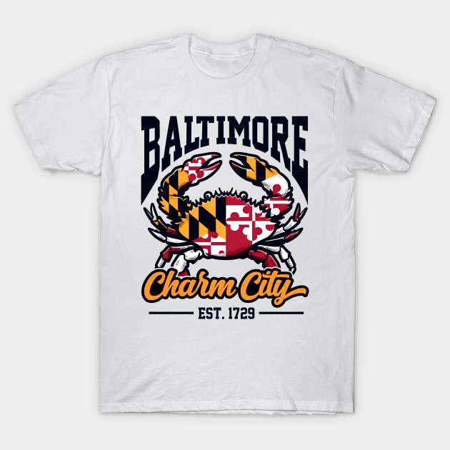 Baltimore Charm City Crab T-Shirt by DetourShirts
